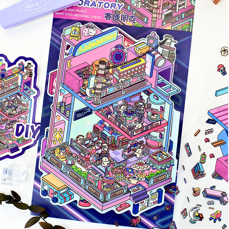 Wholesale 3D Landscape House Decompression Storage Game Stickers